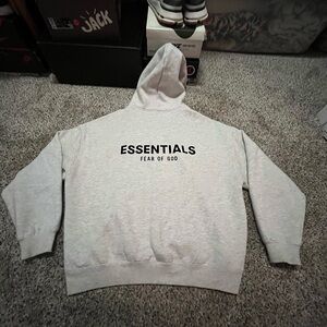 Fear of God Essentials Light Gray Hoodie